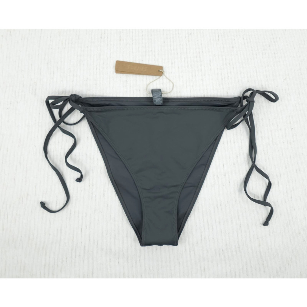 SKIMS Swim Recycled Bikini Bottom Womens 2X Gunmetal Low Rise Tie‎ Beachwear